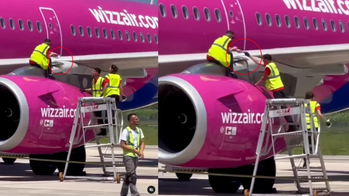 Avionele Wizz Air sunt lipite cu bandă adezivă înainte de decolare
