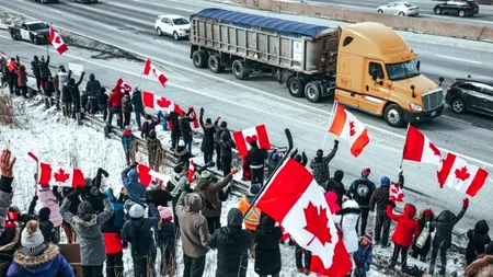 Convoiul camionagiilor din Canada adună 50.000 de camioane