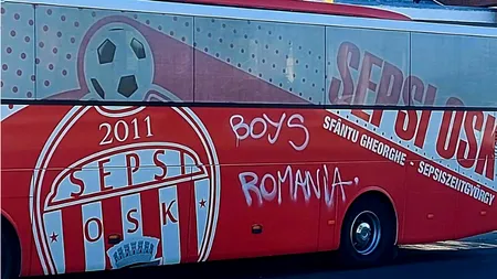 Autocarul echipei Sepsi OSK a fost vandalizat în Craiova