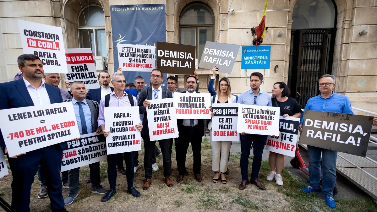 Protest la Ministerul Sănătății, după ce 6 spitale au fost scoase din lista investițiilor PNRR