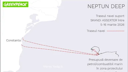 Alertă de poluare în Marea Neagră, în apropierea forajelor Neptun Deep