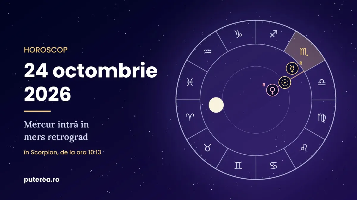 Horoscop 24 octombrie 2026. Mercur retrograd începe azi. Ce trebuie să amâni până pe 13 noiembrie