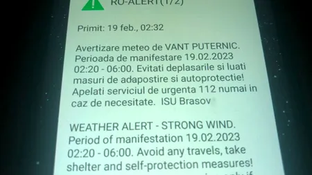 Au fost treziți în toiul nopți de RO-ALERT! ”Ferească Dumnezeu… Bate vântul… Dar așa ceva…”