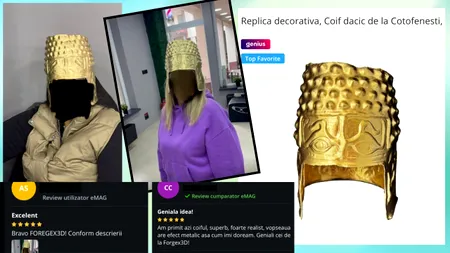 Românii comandă replici ale Coifului de la Coțofenești, dispărut, și se fotografiază cu ele