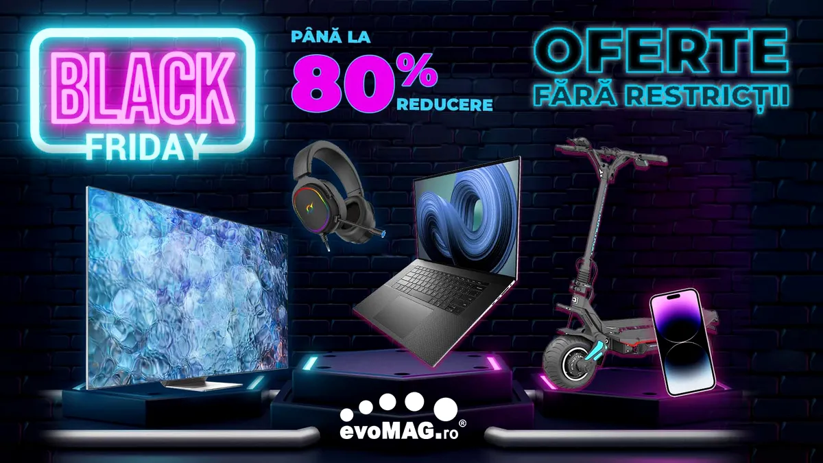 Black Friday 2022 la evoMAG: un sfert dintre comenzi sunt achitate în rate fără dobândă
