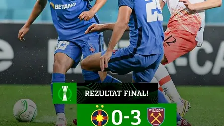 FCSB, învinsă la scor de neprezentare de West Ham United. Evoluție slabă pentru vicecampioană, în ultimul meci din Conference League