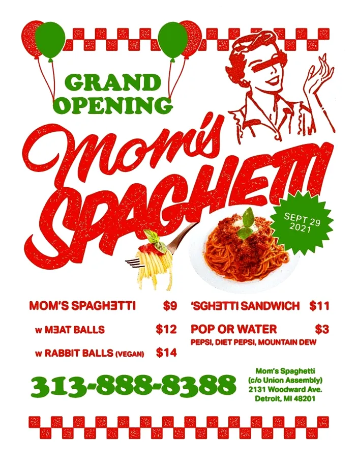 Meniul de la `Mom'S spaghetti`, restaurantul lui Eminem