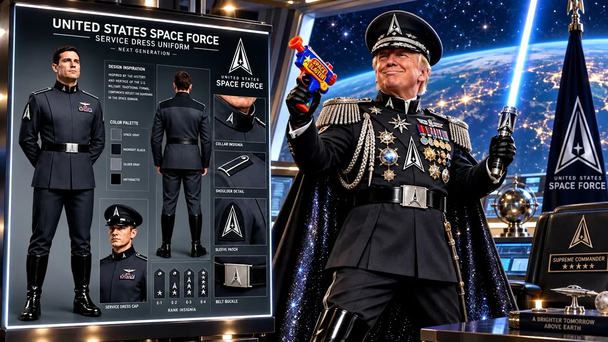 Trump vrea uniforme nazistoide pentru militarii americani din spațiu. Modelul, copiat dintr-o satiră despre fascism