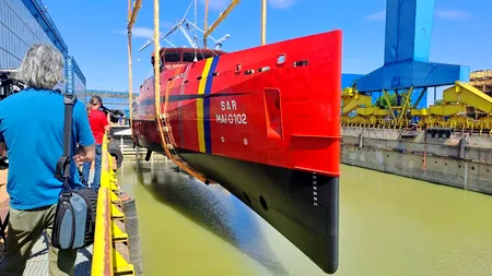Prima navă de salvare pentru misiunile IGSU în Marea Neagră, lansată la apă la „Damen” Galați