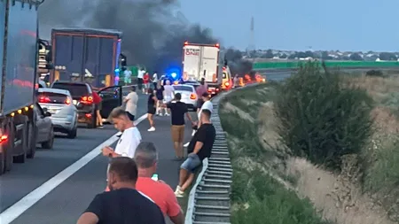 Trafic blocat pe Autostrada Soarelui pe sensul către Constanța (Video)