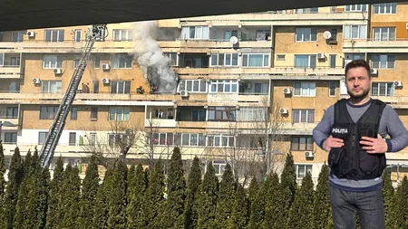 Un polițist a salvat doi bătrâni dintr-un incendiu (VIDEO)