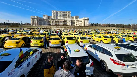 Protest al taximetriştilor în Piaţa Constituţiei împotriva ”concurenței neloiale”