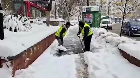 Mobilizarea echipelor infrastructură S5 pentru deszăpezirea trotuarelor, în condiții meteorologice dificile