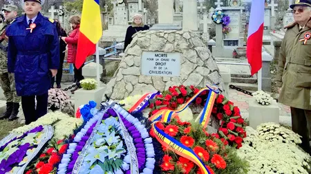 Ziua Armistițiului. La „Careul Francez” din Galați, comemorare a militarilor francezi care și-au dat viața apărând orașul