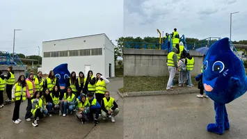 Elevii claselor a VI-a de la Liceul Teoretic „Ioan Petruș” din Otopeni, în vizită la Stația de Epurare a Apelor Uzate din Brănești