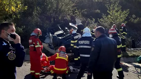 Accident grav în Gorj după ce două autototurisme s-au chiocnit frontal
