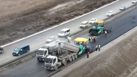 Lotul 2 al A10 Sebeș - Turda a ajuns la turnarea asfaltului (video)