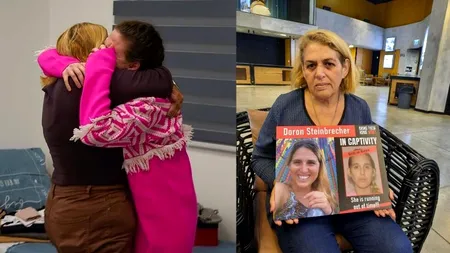 Imagini emoționante cu tânăra cu cetățenie română eliberată de teroriștii Hamas. Ce spune despre perioada în captivitate (VIDEO)