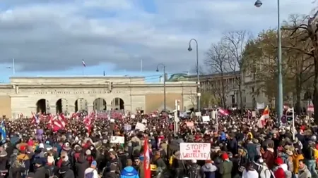 Proteste la Viena împotriva restricţiilor anti-Covid anunţate de Guvern