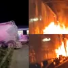 Tren în flăcări la Filipești. 200 de călători au fost evacuați după ce o autocisternă s-a ciocnit de unul dintre vagoane