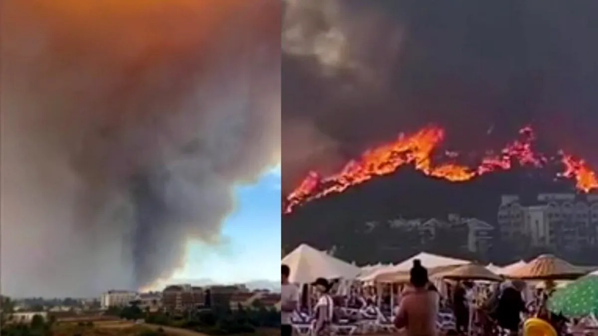 Români prinși într-un incendiu de vegetație amplu în Kusadasi - Turcia