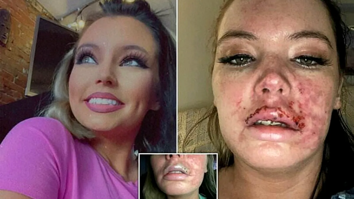 O femeie a fost cât pe ce să își piardă buza superioară după o injecție cu botox FOTO