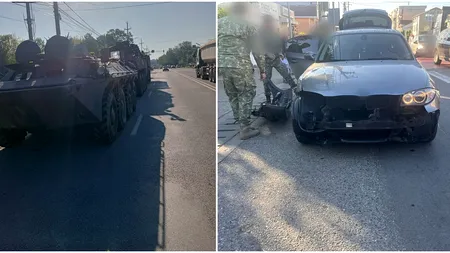 Blindat al Armatei Române, implicat într-un accident rutier