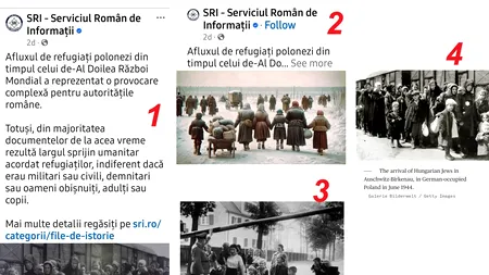 Gafă impardonabilă a SRI: postare despre refugiații polonezi ilustrată greșit cu evrei maghiari la Auschwitz
