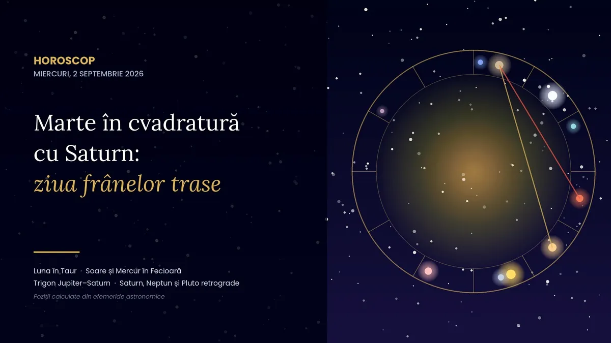 Horoscop zilnic 2 septembrie 2026: ce zodii simt cel mai tare conjuncția Soare–Mercur în Fecioară