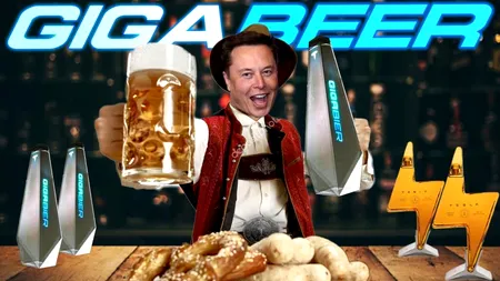 Elon Musk, șeful Tesla și Space X a lansat recent GigaBier, o bere marca Tesla