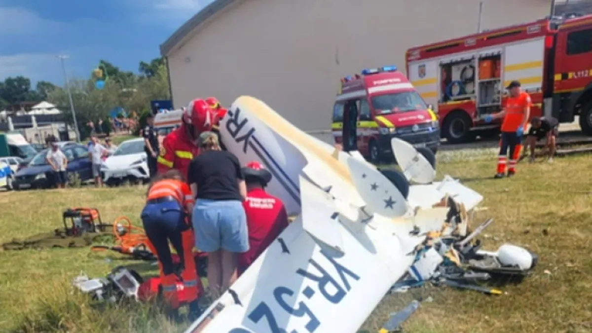 Avion de mici dimensiuni, prăbușit lângă Orăștie. Pilotul a fost găsit fără suflare