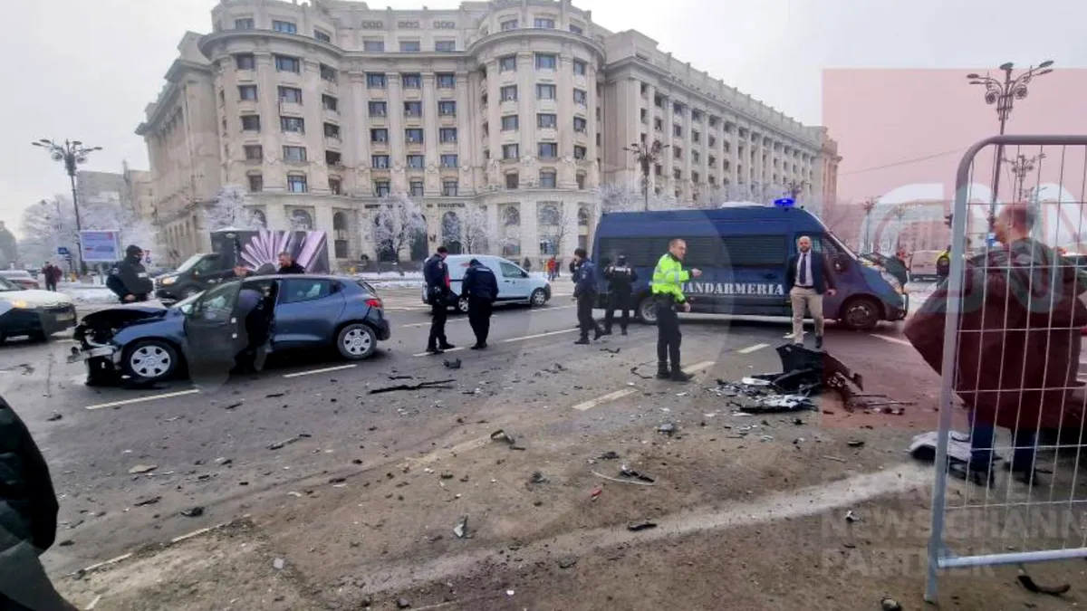 Accident grav în fața Parlamentului. 5 persoane au fost rănite