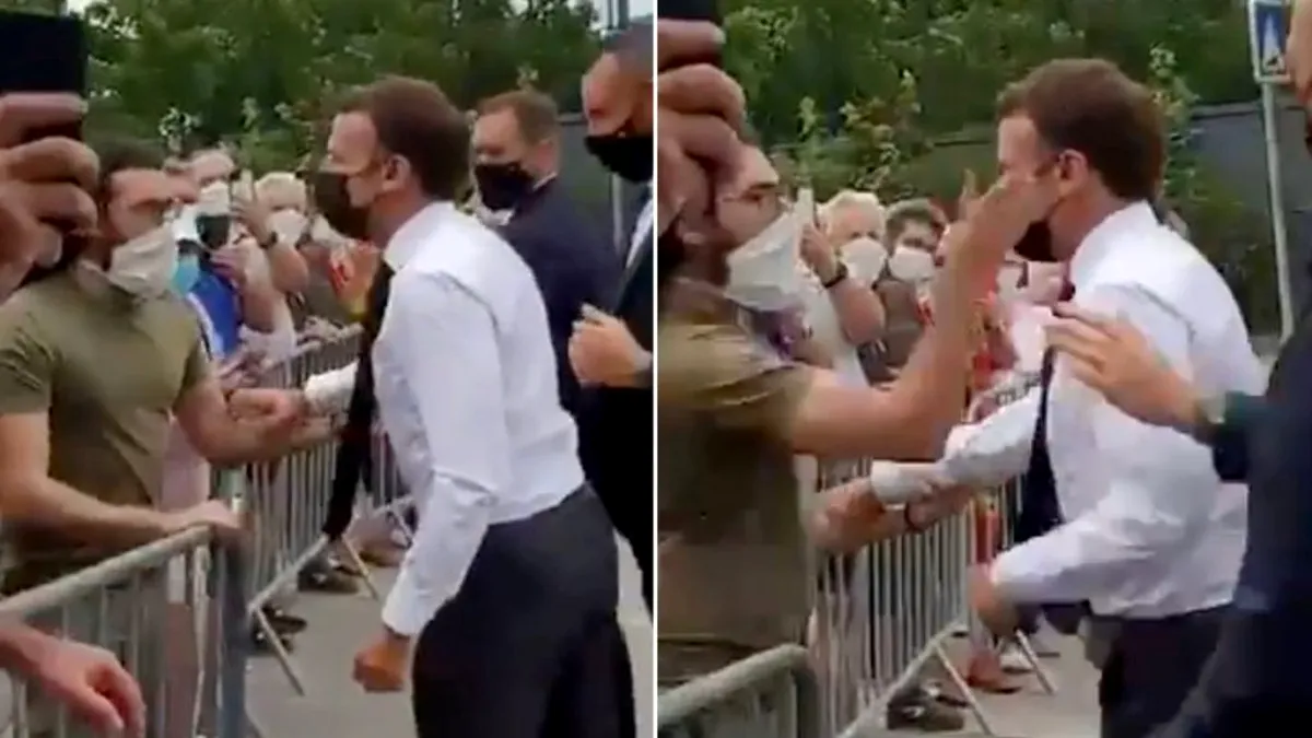 Președintele Franței a fost pălmuit în timpul unei băi de mulțime (VIDEO)