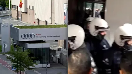 Bătaie generală la uzina Audi din Bruxelles. Poliția intervine în timpul negocierilor dintre sindicate și conducere (Video)