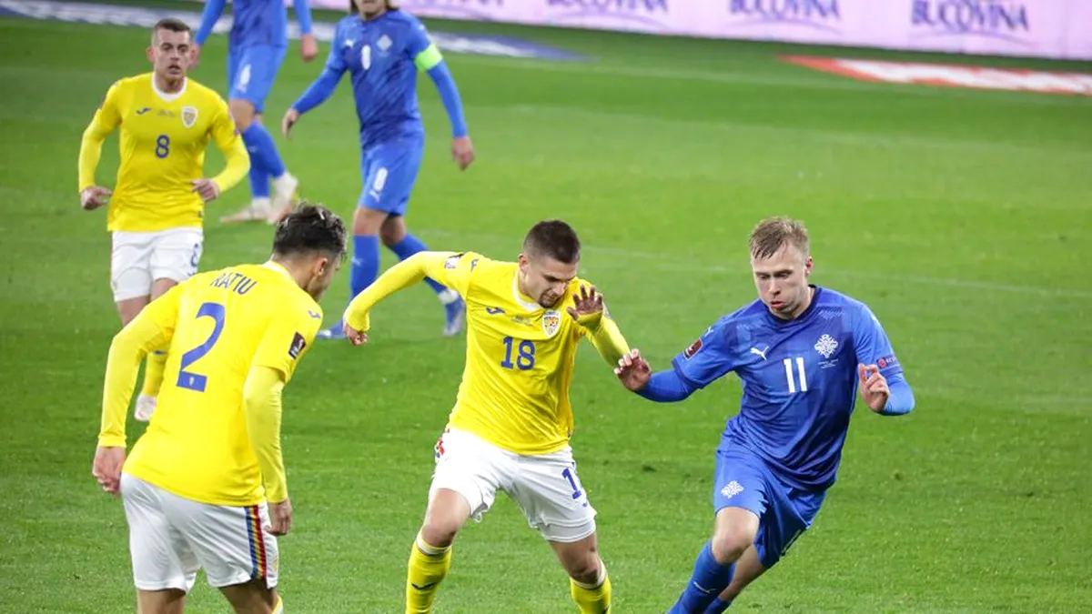 România - Islanda 0-0, în preliminariile CM 2022. Ianis Hagi a nimerit bara. Calculele calificării la baraj