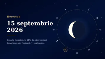 Horoscop 15 septembrie 2026: Luna în Scorpion aduce claritate după Luna Nouă din Fecioară