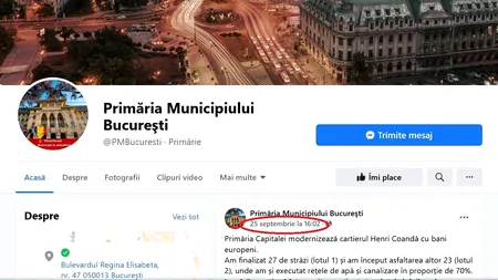 Pagina de Facebook a primăriei București a „înghețat” după ce Gabriela Firea a pierdut alegerile