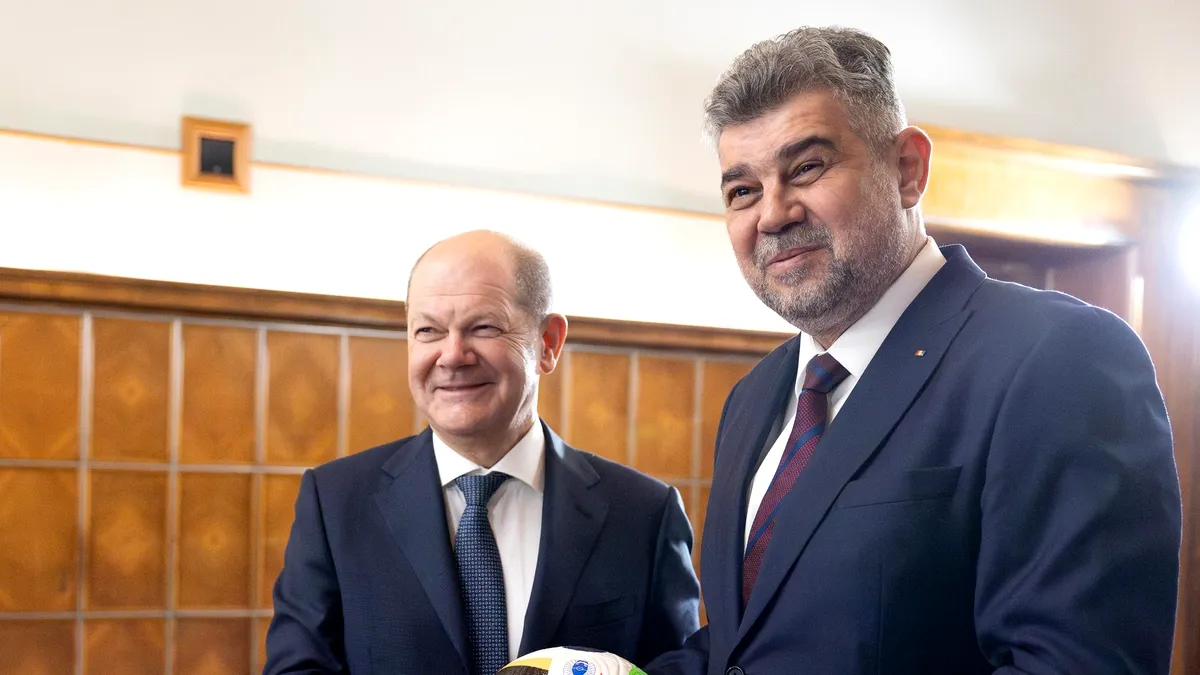 Cadoul cancelarului Scholz pentru Marcel Ciolacu. „E timpul României să înscrie!”