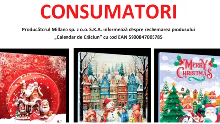 Alertă în România: nu mâncați din calendar! Un produs destinat copiilor, în preajma sărbătorilor, a fost retras de pe rafturi