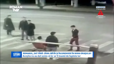 Bătaie în Roman! Un tânăr a fost târât din scaunul cu rotile şi lovit cu pumnii şi picioarele VIDEO