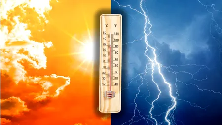 Grindină și averse torențiale la munte, caniculă în partea de sud. Prognoza ANM actualizată pentru duminică și luni