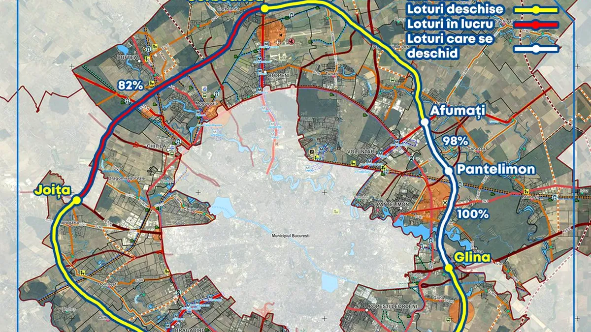 A0 Nord: loturile Afumați – Pantelimon – Cernica, deschise până la finalul anului, potrivit CJ Ilfov