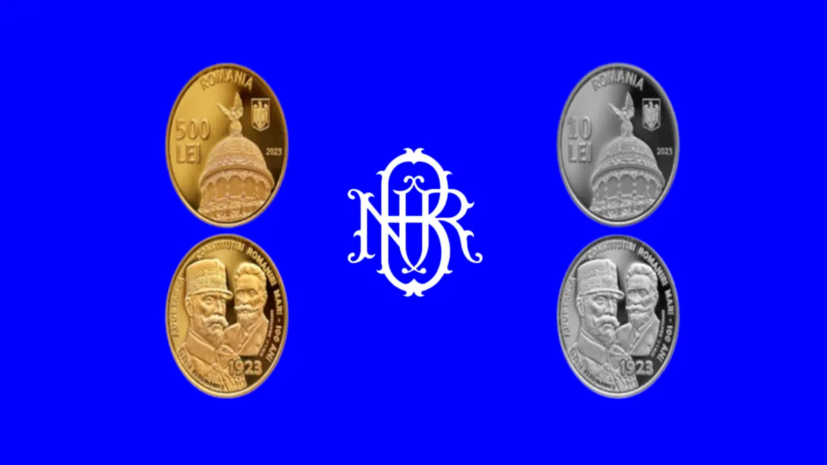 Monede de aur și de argint cu tema 100 de ani de la adoptarea Constituţiei României Mari, lansate de BNR