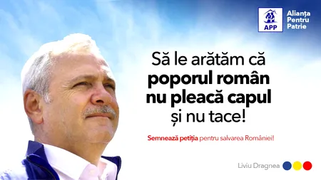 Liviu Dragnea îndeamnă la semnarea unei petiţii pentru salvarea României: Sloganul său conţine o cacofonie