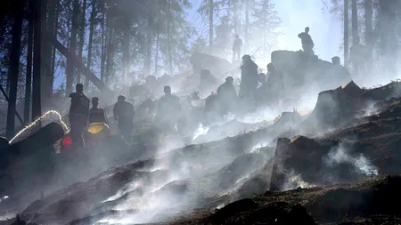 Incendiul din Masivul Bucegi: a durat o săptămână dar l-au biruit!