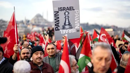 Zeci de mii de oameni protestează împotriva  Israelului, la Istanbul