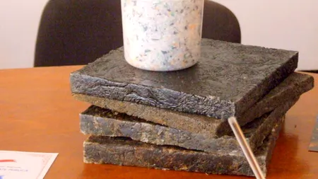 Material de construcții din deșeuri de plastic și sticlă, inventat la Universitatea „Dunărea de Jos” din Galați