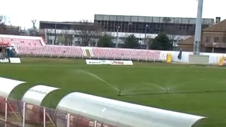 Stadionul Francisc Neuman din Arad, inundat după ultimele ploi