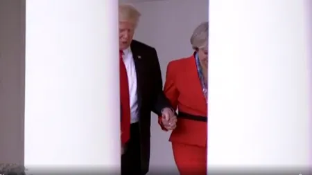 Motivul pentru care Theresa May a vrut să-și sune soțul după ce Donald Trump a ținut-o de mână