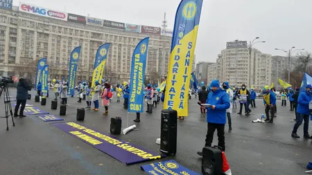 Proteste ale lucrătorilor din sănătate la Guvern și Palatul Cotroceni